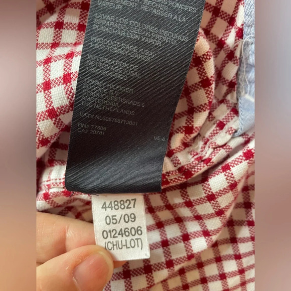 Tommy Hilfiger Women’s Long Sleeve Button Down Cotton Red White Plaid Size XL - Picture 15 of 16